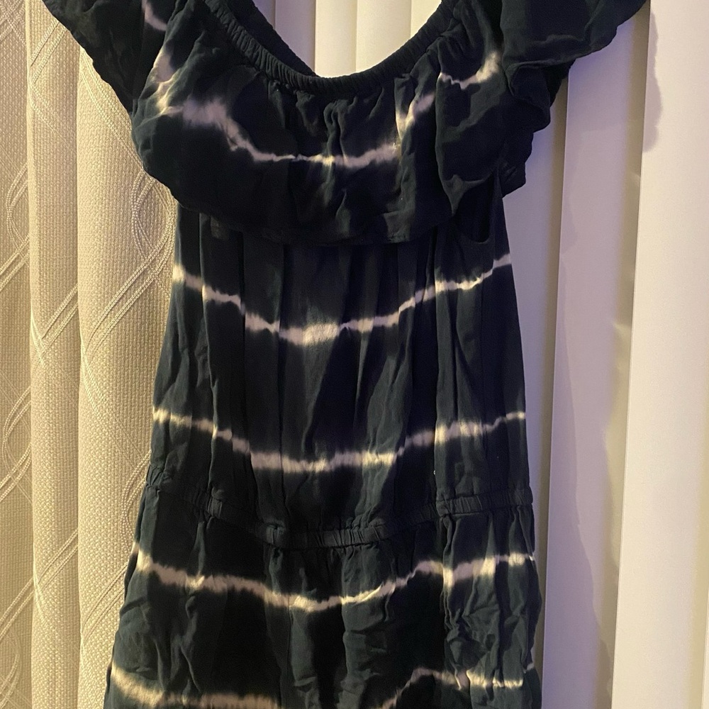 Navy and White Tie-Dye romper